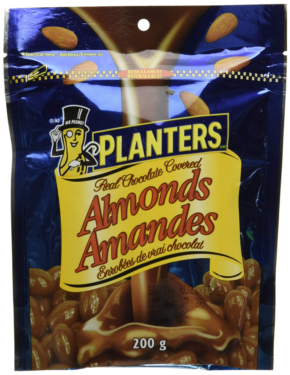 Planters Chocolate Covered Almonds, 200g/7.1oz., 12pk, {Imported from Canada}