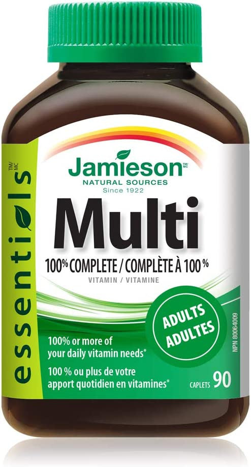 Jamieson Multi 100% Complete Vitamin - Adults - 90 Caplets {Imported from Canada}