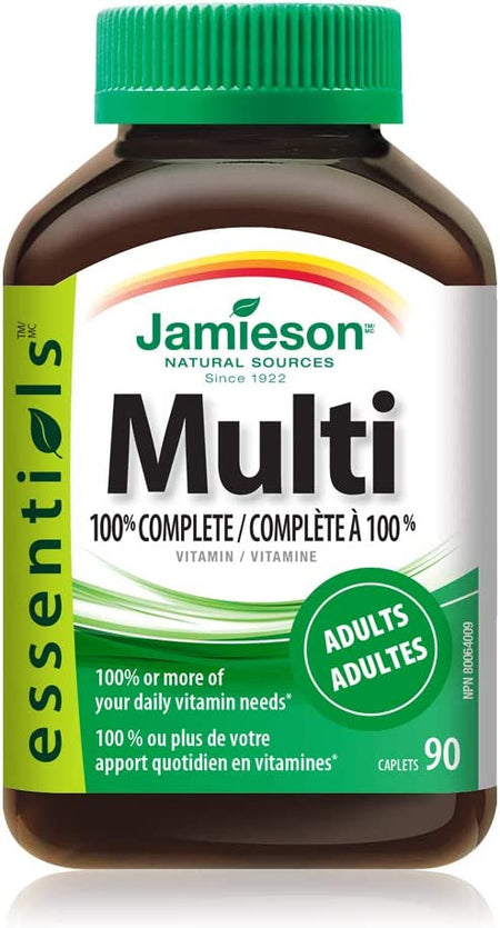 Jamieson Multi 100% Complete Vitamin - Adults - 90 Caplets {Imported from Canada}