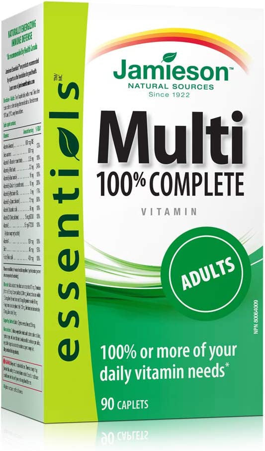 Jamieson Multi 100% Complete Vitamin - Adults - 90 Caplets {Imported from Canada}