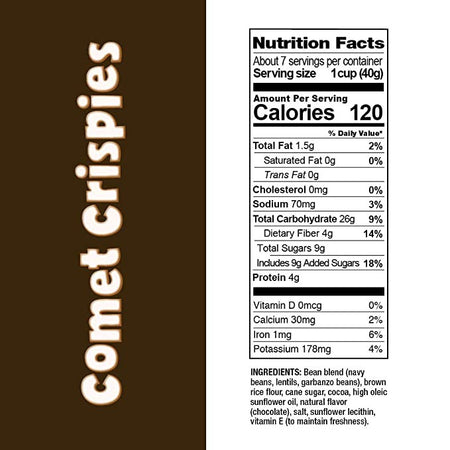 Love Grown Comet Crispies Toasted Bean & Rice Cereal, Gluten Free, Vegan, 269g/9.4 oz. Box(Imported from Canada)