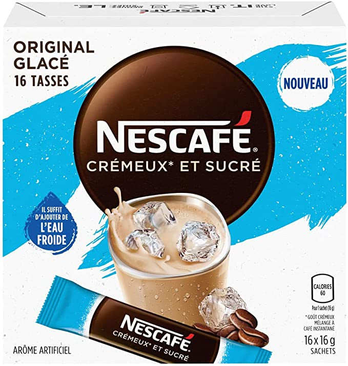 Nescafe Sweet & Creamy Iced Coffee, Instant Coffee Sachets, 16x16g {Imported from Canada}