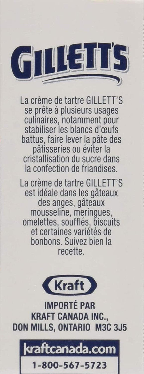 Gillett's Cream of Tartar, 113g/4 oz., {Imported from Canada}