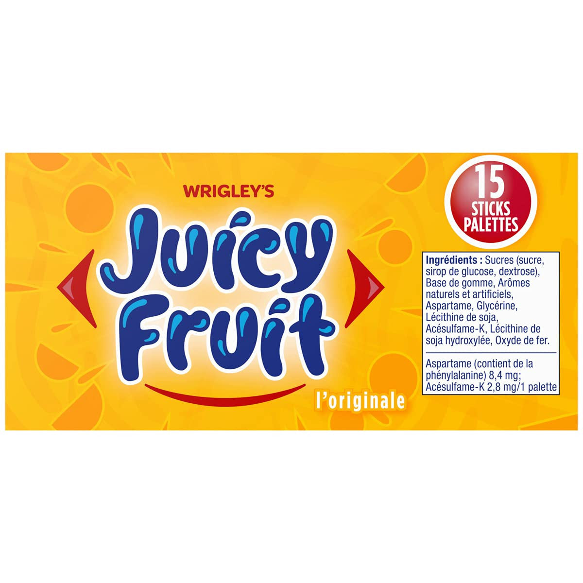Wrigleys Juicy Fruit Original Stick Gum - 10x15/150ct {Imported from Canada}