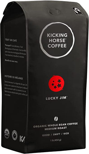 Kicking Horse Whole Bean Coffee Lucky Jim Medium Roast 454g/1 lb. {Imported from Canada}