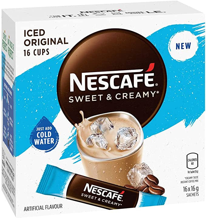 Nescafe Sweet & Creamy Iced Coffee, Instant Coffee Sachets, 16x16g {Imported from Canada}