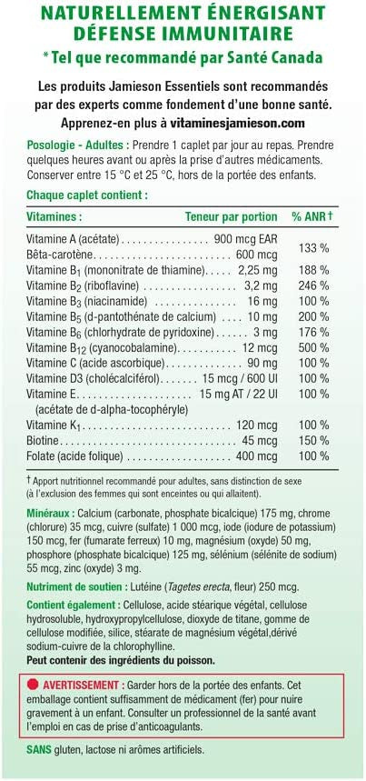 Jamieson Multi 100% Complete Vitamin - Adults - 90 Caplets {Imported from Canada}