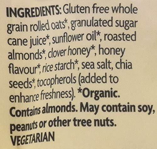 Nature's Path Organic Honey Almond with Chia Seeds Granola, 312g/10.9 oz. Bag {Imported from Canada}