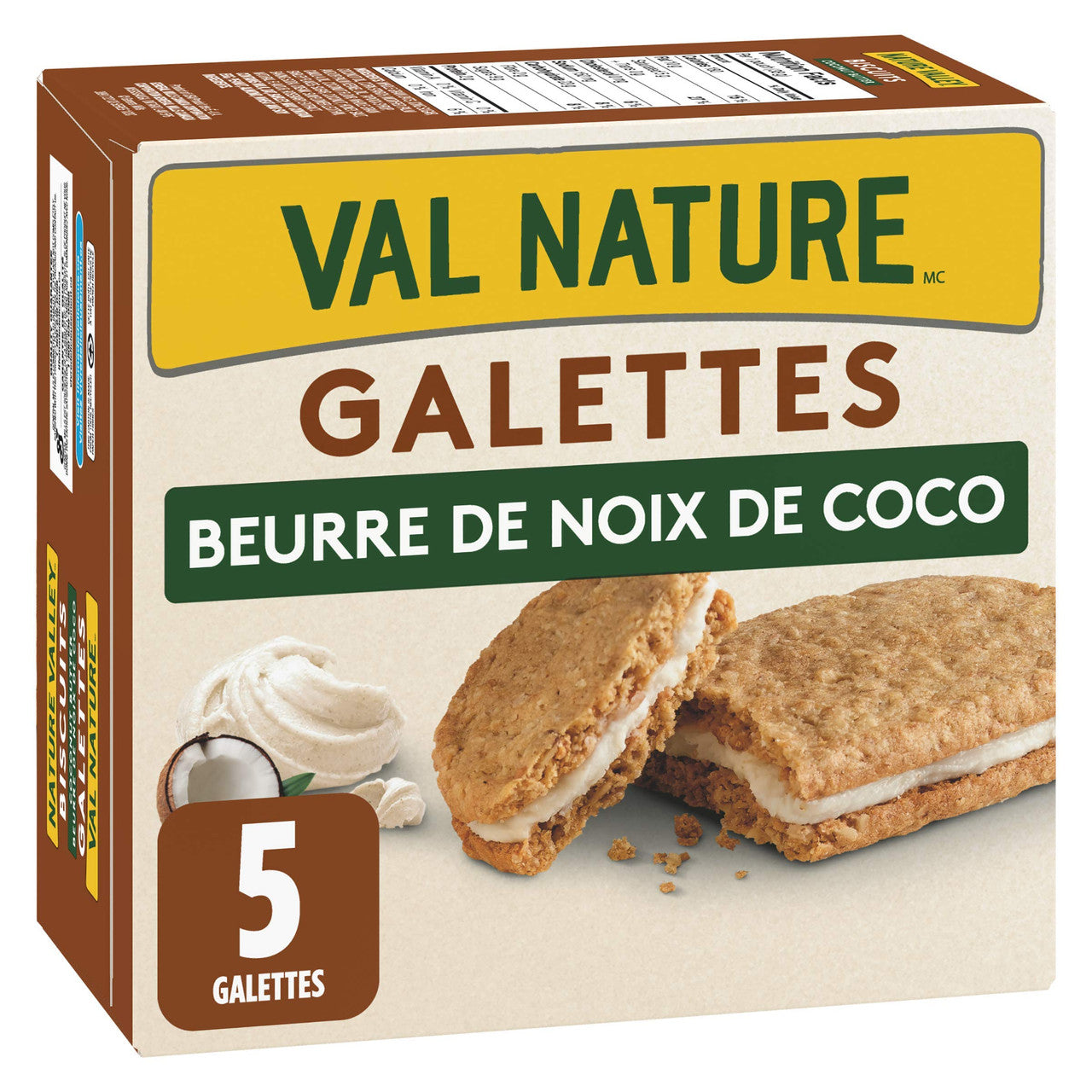 NATURE VALLEY Biscuit Coconut Butter, 5 Count, 190g/7.8oz, Box, {Imported from Canada}