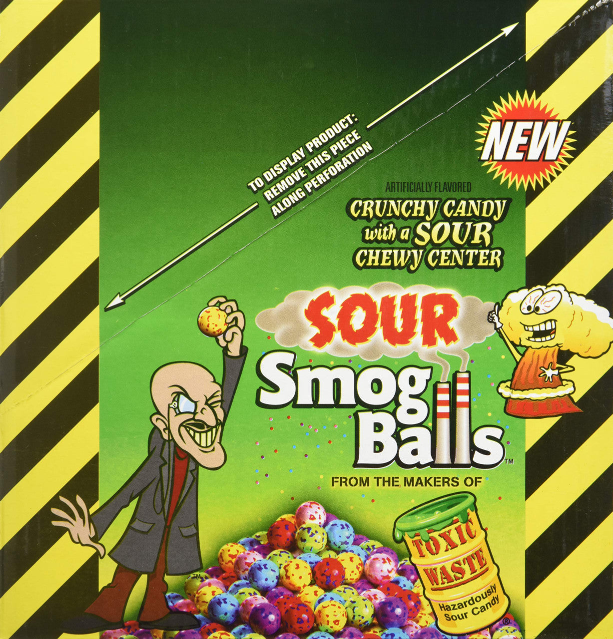 Sour Smog Balls Crunchy Candy/Sour Chewy Center 3oz./pk (12pk){Canadian