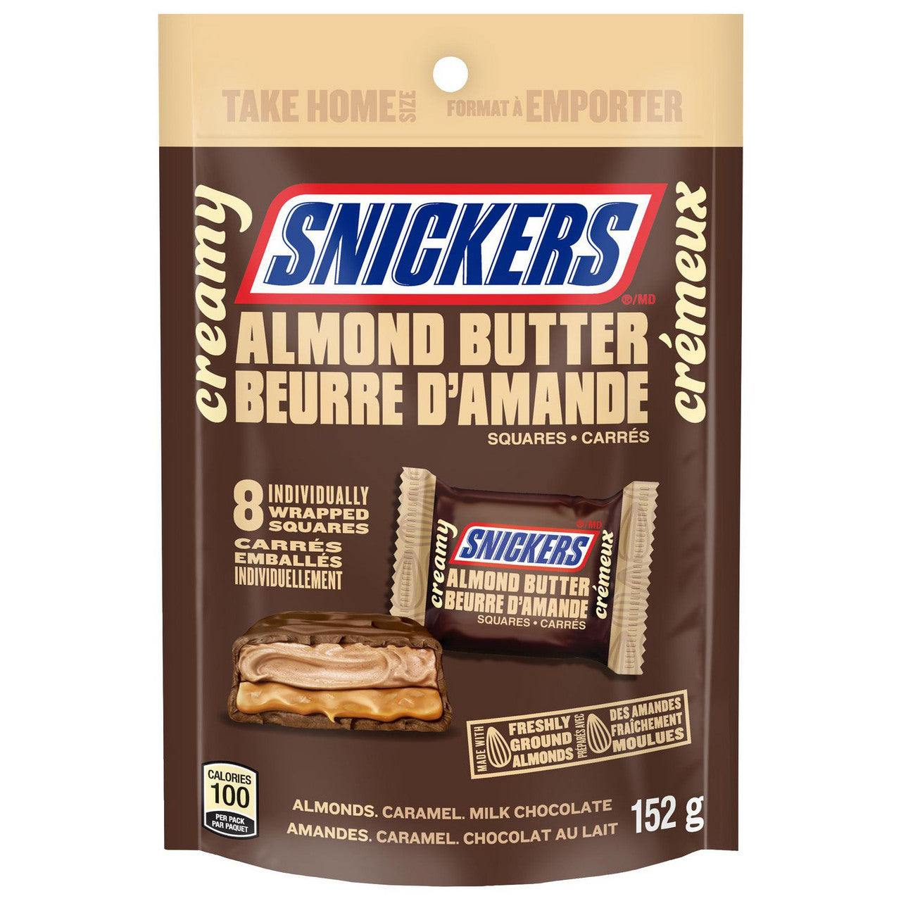 Snickers Creamy Almond Butter Squares, Bag, 152g/5.4 oz., {Imported from Canada}