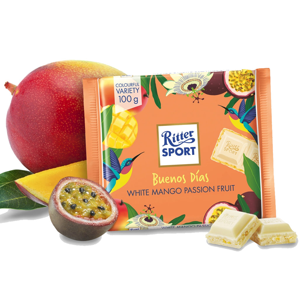 Ritter Sport Taste the World White Chocolate Mango Passion Fruit Bar, 100g/3.5 oz. Bar {Imported from Canada}