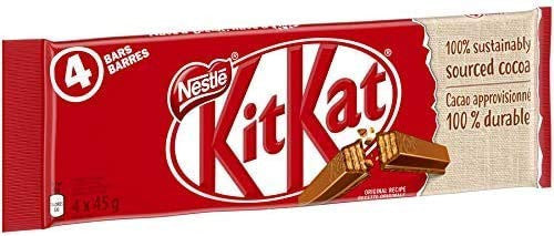 KIT KAT 4 Finger Milk Chocolate Multipack 4x45g, 3-Pack {Imported from Canada}