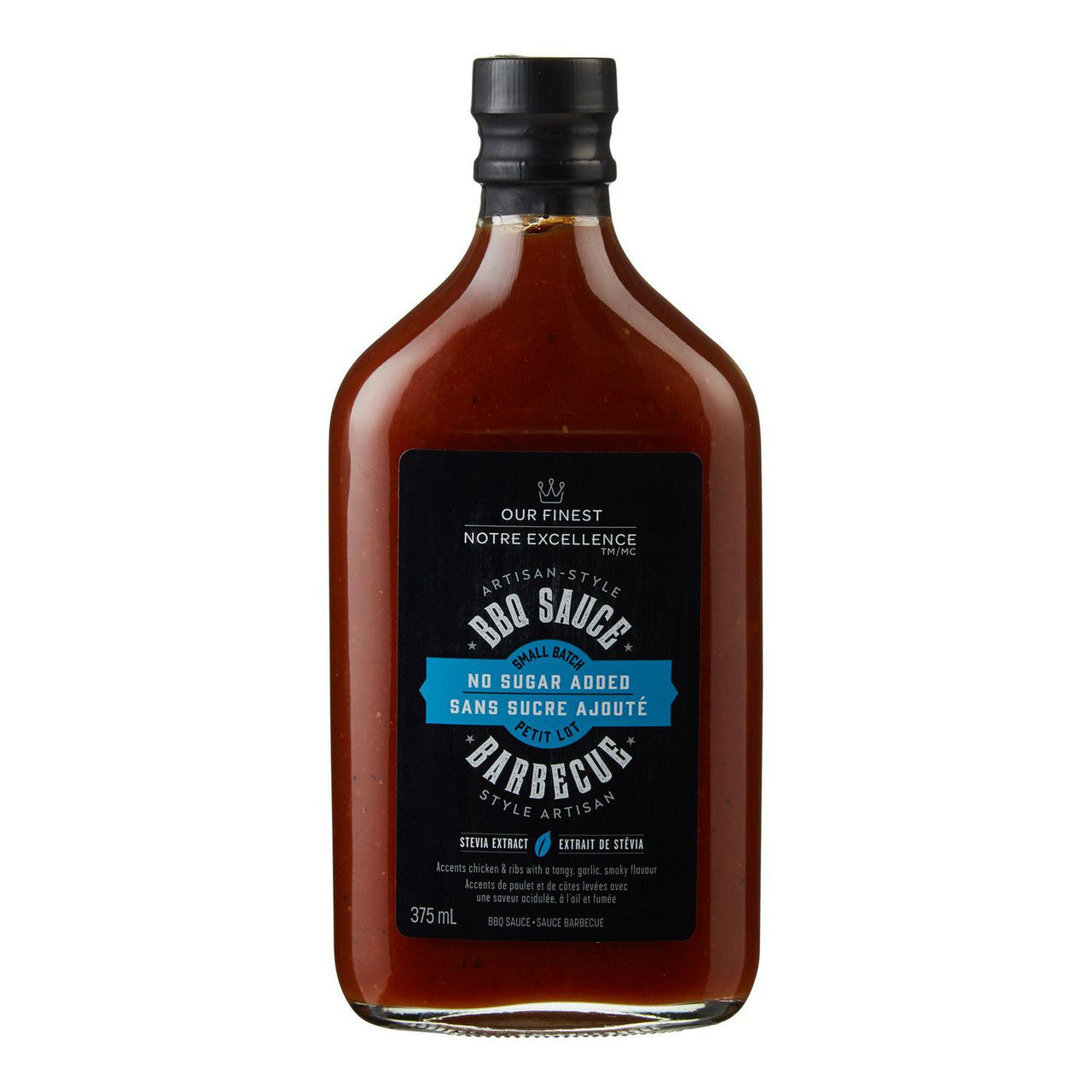 Our Finest Artisan-Style BBQ Sauce, No Sugar Added, 375mL/13 fl. oz. {Imported from Canada}