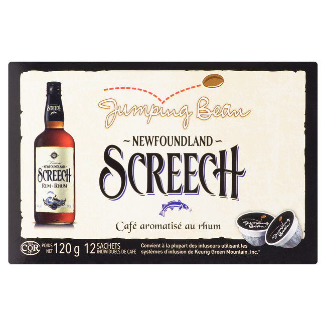 Jumping Bean Newfoundland Screech Rum Coffee,12ct{Imported from Canada}