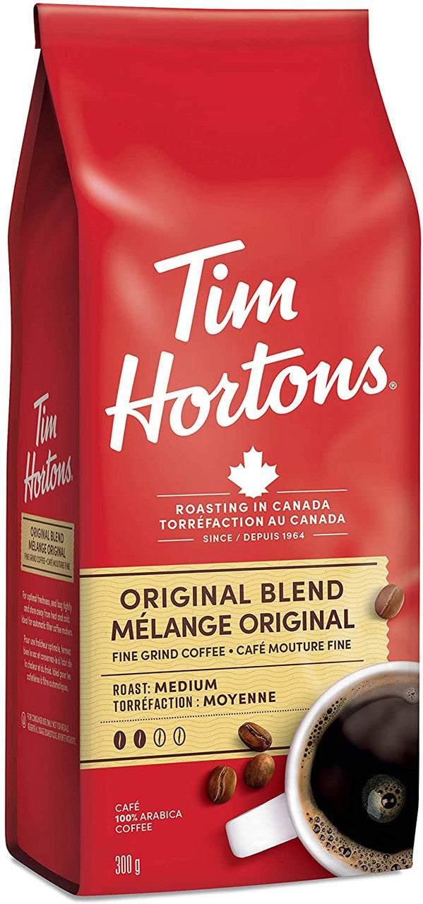 Tim Hortons Ground Coffee, Original, 300g/10.6 oz- 12 pk {Imported from Canada}