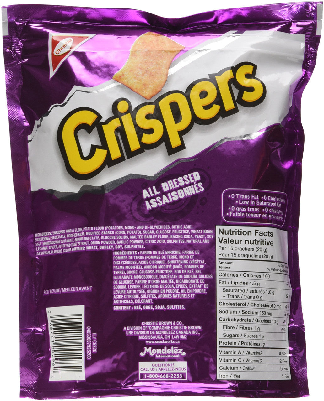 Christie Crispers All Dressed, 175g/6.17 Ounces, 12 Count, {Imported from Canada}