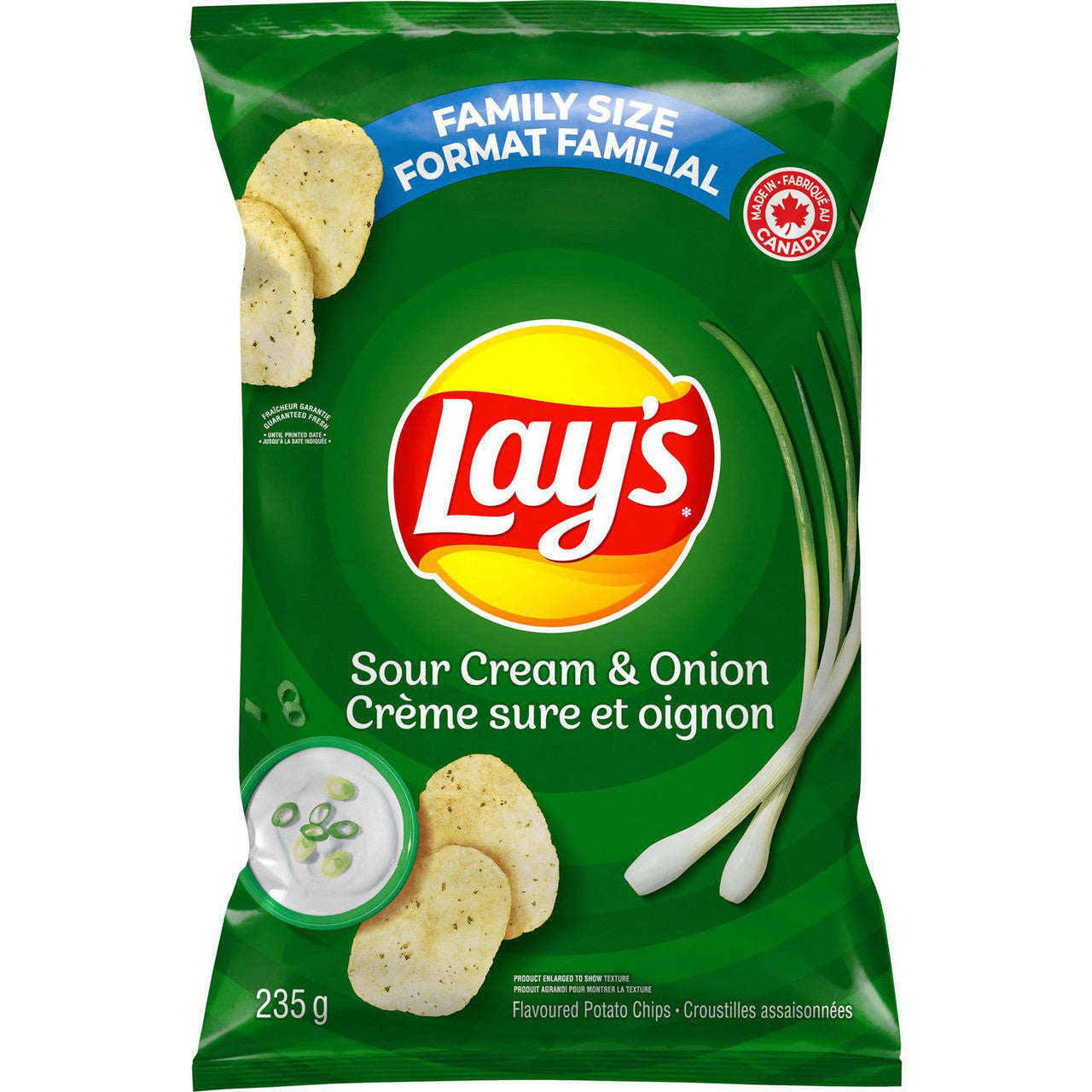 Lay's Potato Chips - Sour Cream & Onion, 235g/8.3 oz., {Imported from Canada}