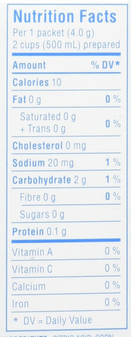 CRYSTAL LIGHT SINGLES Tangerine Grapefruit, 40g 10ct {Imported from Canada}