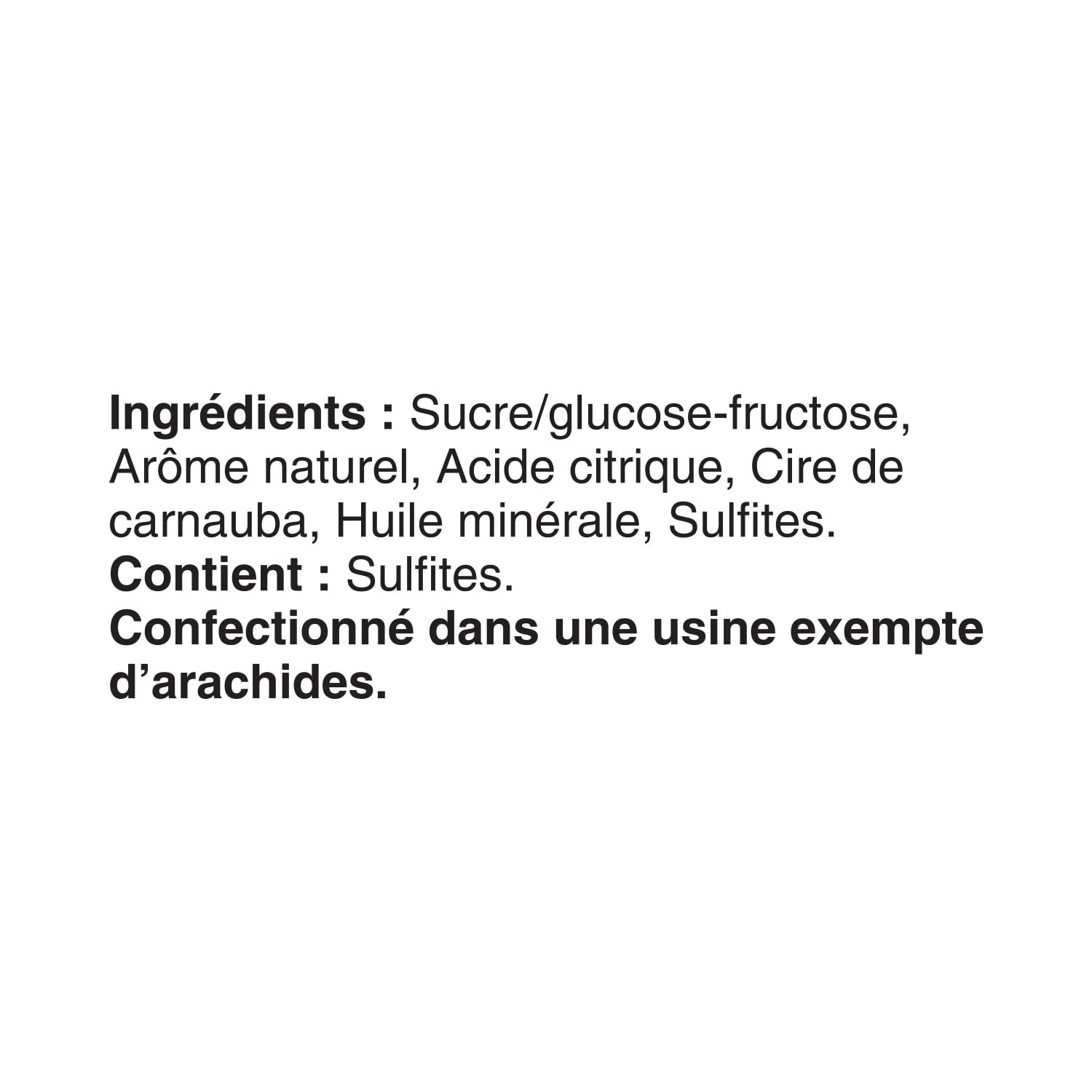 French ingredients label of Dare Original Scotch Mints Candy, 700g/1.5 lbs., Bag