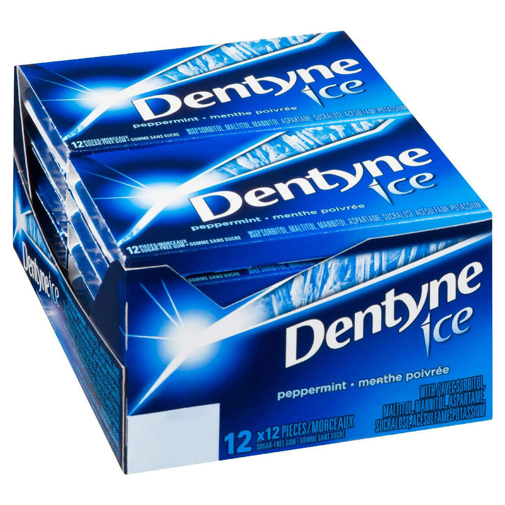 Dentyne Ice Bubble Gum, Peppermint, 12 Count {Imported from Canada}