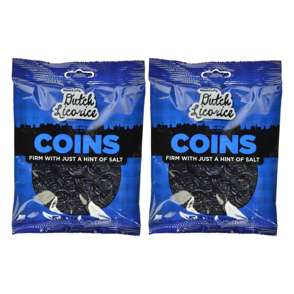 Gustaf's Dutch Licorice Coins With Hint Of Salt, 150g/5.2 oz. (2pk) {Imported from Canada}