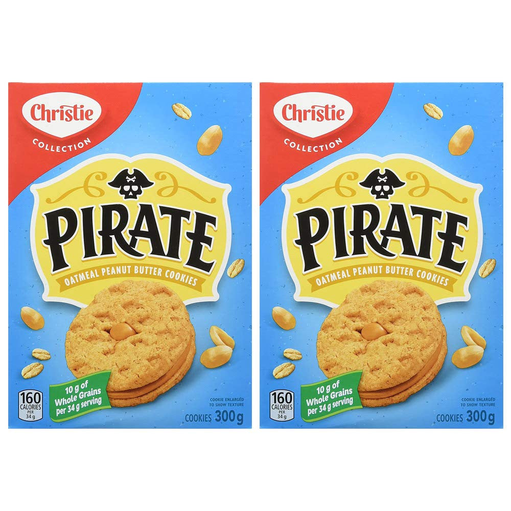 Christie Pirate Oatmeal Peanut Butter Cookies, 300g/10.6oz, 2-Pack {Imported from Canada}