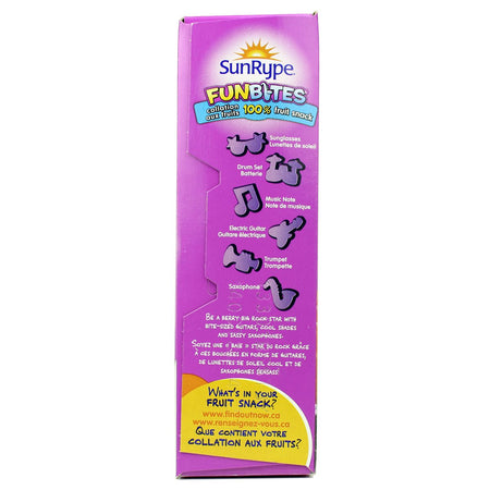 SUNRYPE FunBites Berry 100% Fruit Snack, 8 pouches per box, 112g/4 oz., {Imported from Canada}