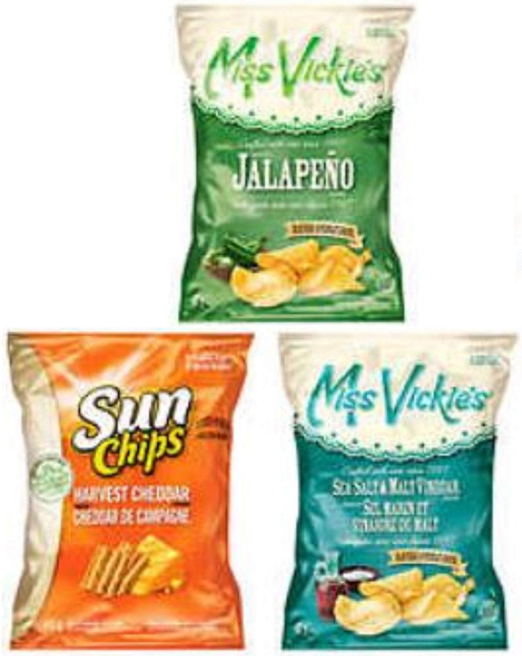 Box of FRITOS Variety Chips, Sun Chips, Miss Vickie's (36ct x 40g/1.4oz)(Imported from Canada)