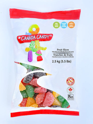 Canada Candy Gummy Fruit Slices 2.5 kg (5.5 lbs) Bag {Imported from Canada}
