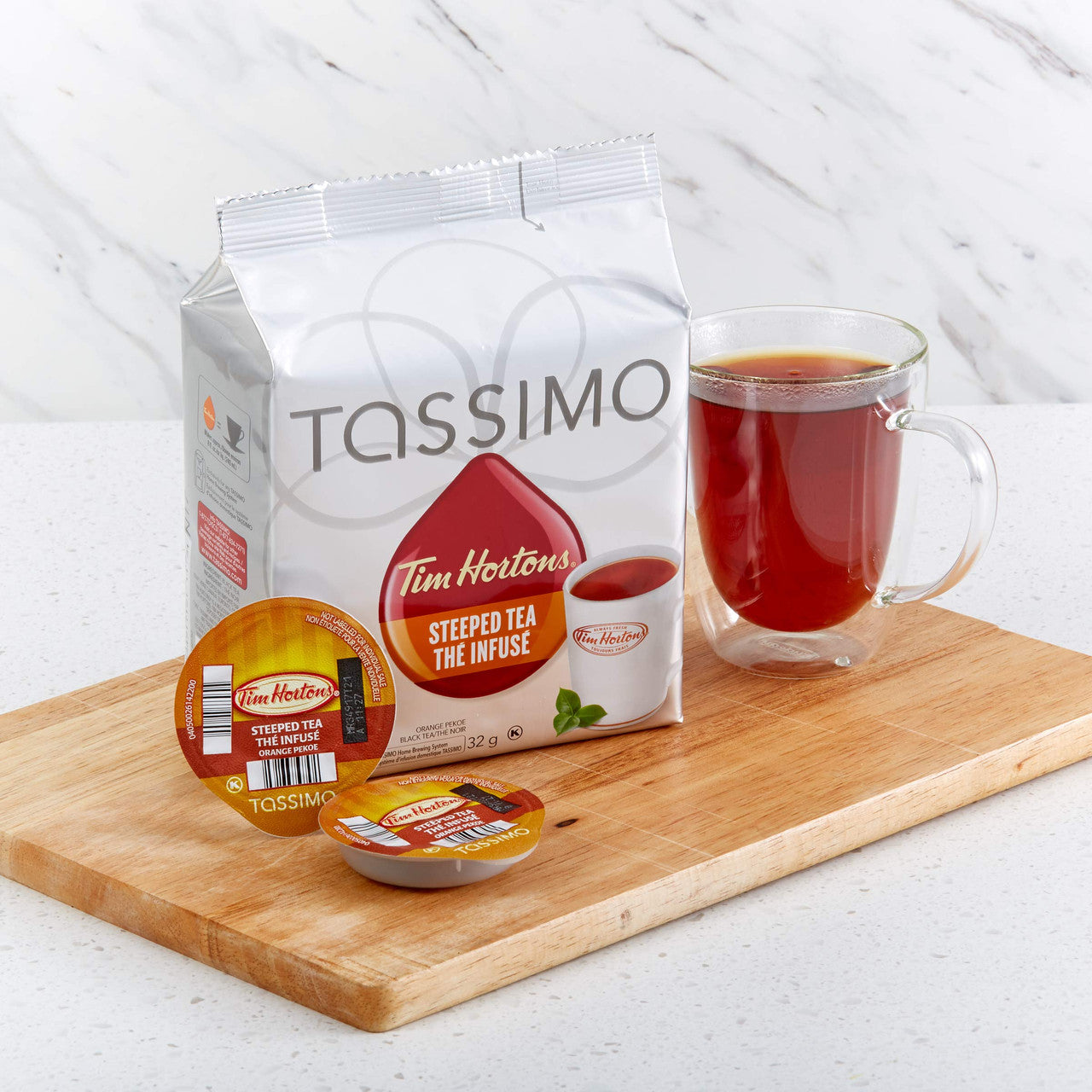 Tim Hortons Steeped Tea Tassimo Orange Pekoe Black Tea, 14 discs {Imported from Canada}