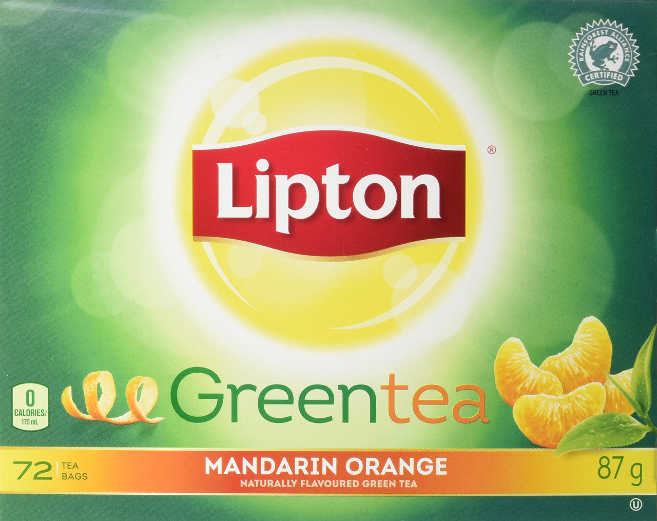 Lipton, Green Tea Orange Mandarin Tea, (72 Tea Bags) 87g, {Imported from Canada}