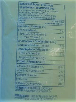 Pacific Instant Skim Milk Powder, Vitamin (A, D) Enriched, 1 kg (2.2 lb) {Imported from Canada}