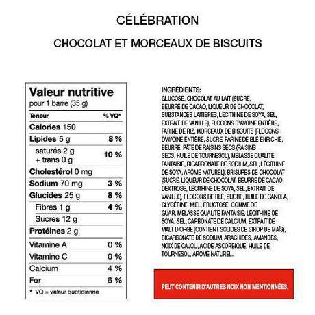 Leclerc Celebration Chocolate & Cookie Chunk Bars (5ct) 175g/6.2 oz. {Imported from Canada}