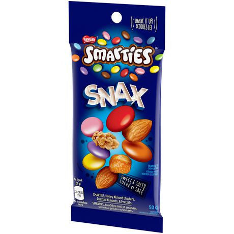 Nestle Smarties Snax, Candy Coated Chocolate Mix 50g/1.8oz., 12pk, {Imported from Canada}