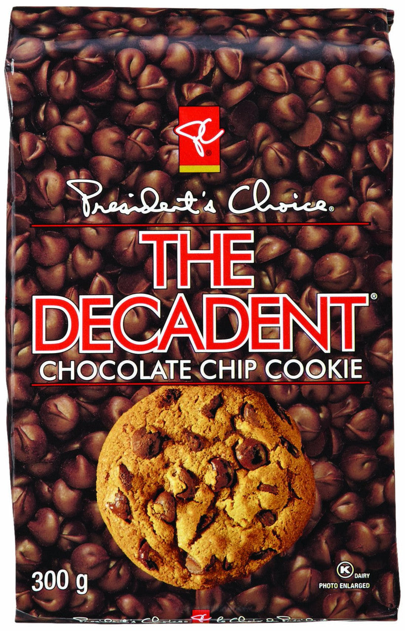 President's Choice Decadent Chocolate Chip Cookie, 300g/10.6oz., {Imported from Canada}