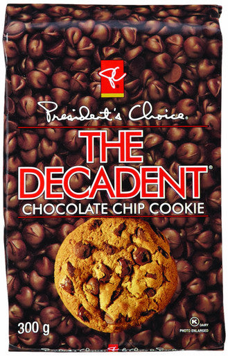 President's Choice Decadent Chocolate Chip Cookie, 300g/10.6oz., {Imported from Canada}