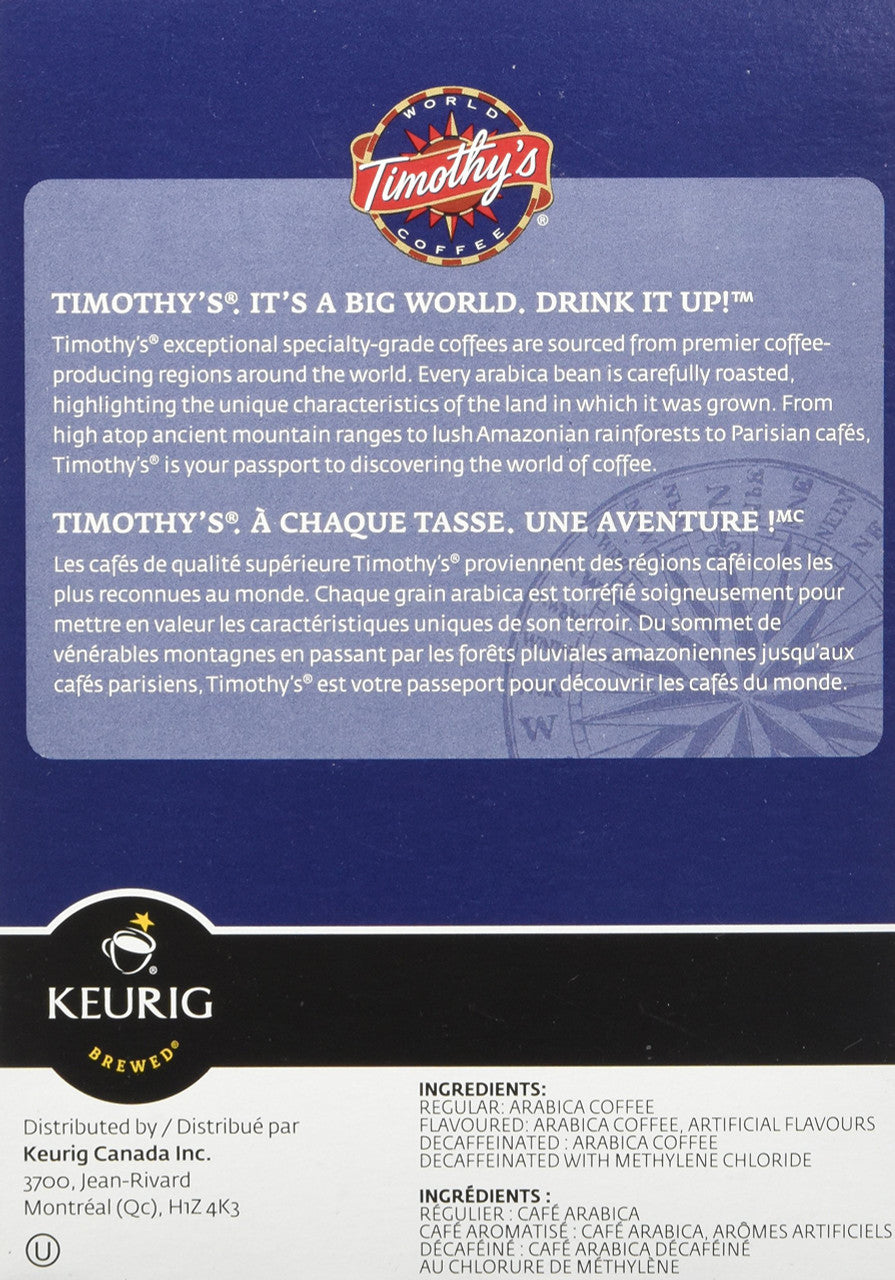 Timothy's World Coffee German Chocolate Cake K-cup for Keurig Brewers, 96ct