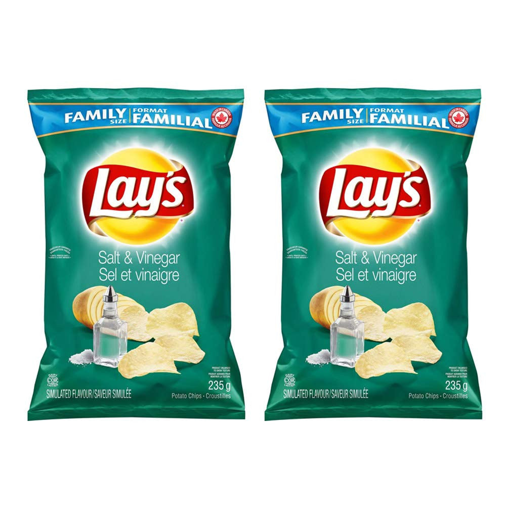 Lay's Potato Chips, Salt and Vinegar 235g/8.3 oz., 2-Pack {Imported from Canada}