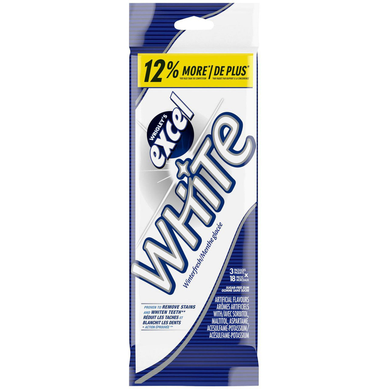 Excel White Sugar Free Gum Winterfresh, 18 pieces, 3-pack {Imported from Canada}