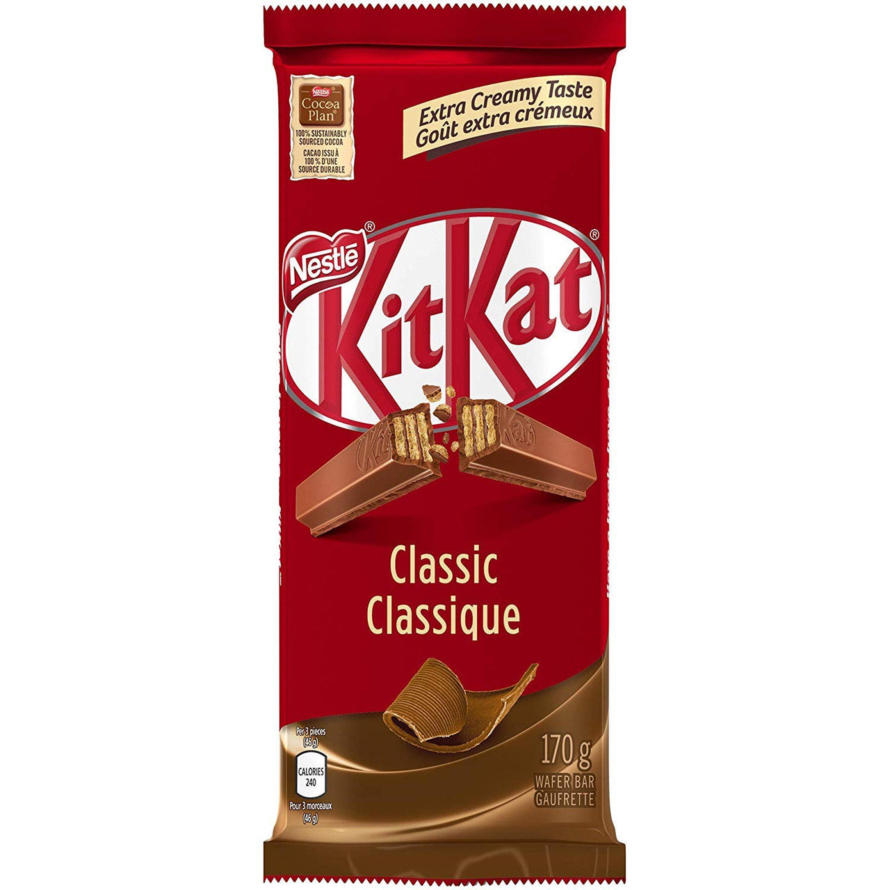 KIT KAT Classic Milk Chocolate, 170g/6oz., Tablet, {Imported from Canada}