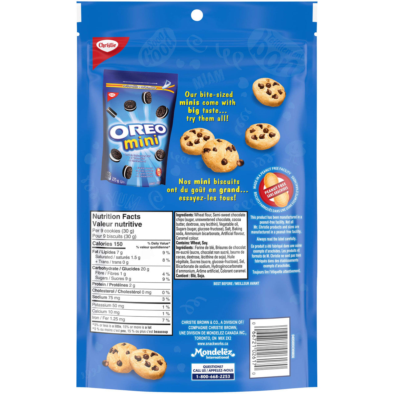 Chips Ahoy! Original, Bag of Mini Chocolate Chip Cookies, 1 Pack, 225g/7.9oz, (Imported from Canada)