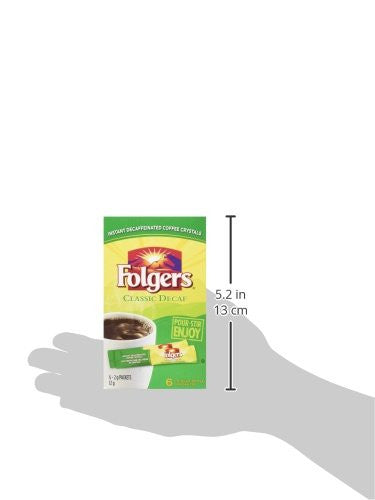 Folgers Classic Roast Instant Coffee Crystals Decaf 6 Packets From Canada