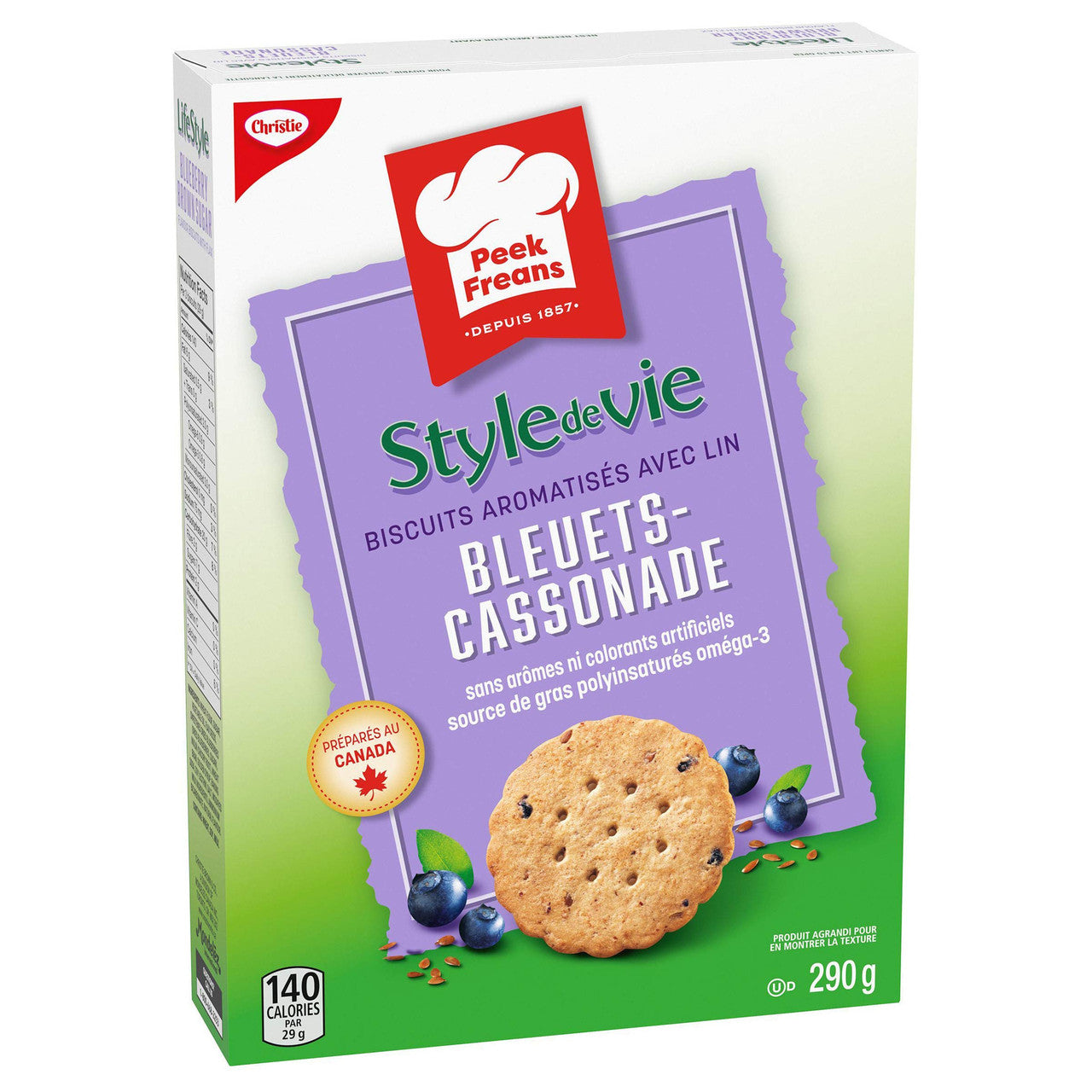 Peek Freans Lifestyle Blueberry Brown Sugar with Flax Cookies  290g/10.2 oz., {Imported from Canada}