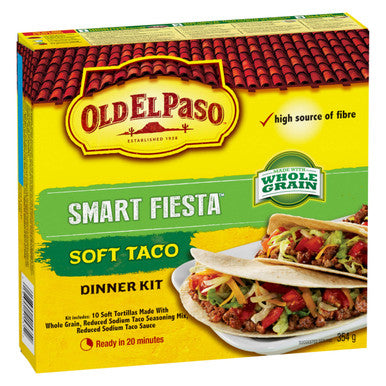 Old El Paso Smart Fiesta Soft Taco Dinner Kit, 10 Count, 354g/12.5oz, {Imported from Canada}