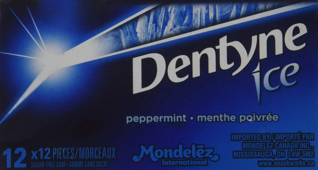 Dentyne Ice Bubble Gum, Peppermint, 12 Count {Imported from Canada}