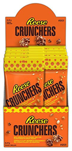 Reese Crunchers Chocolate Candy (8 Pack) 51g/1.8oz, Packs, {Imported from Canada}