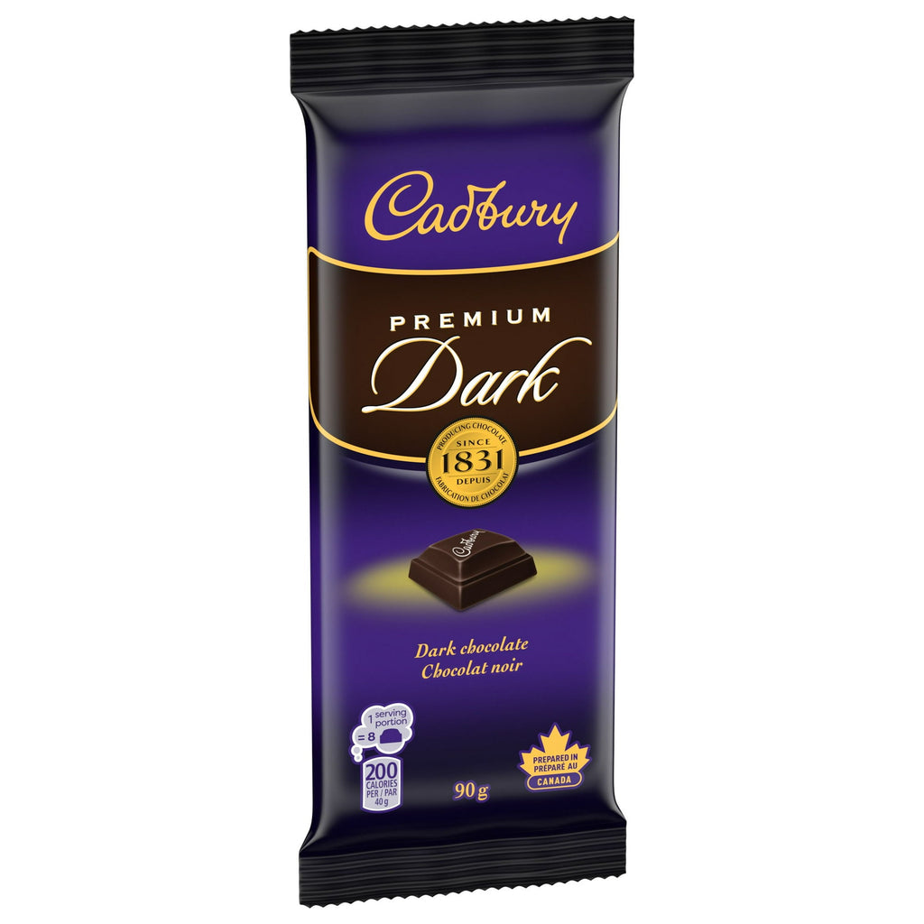 Cadbury Premium Dark Chocolate Bar, 90g/3.2 oz