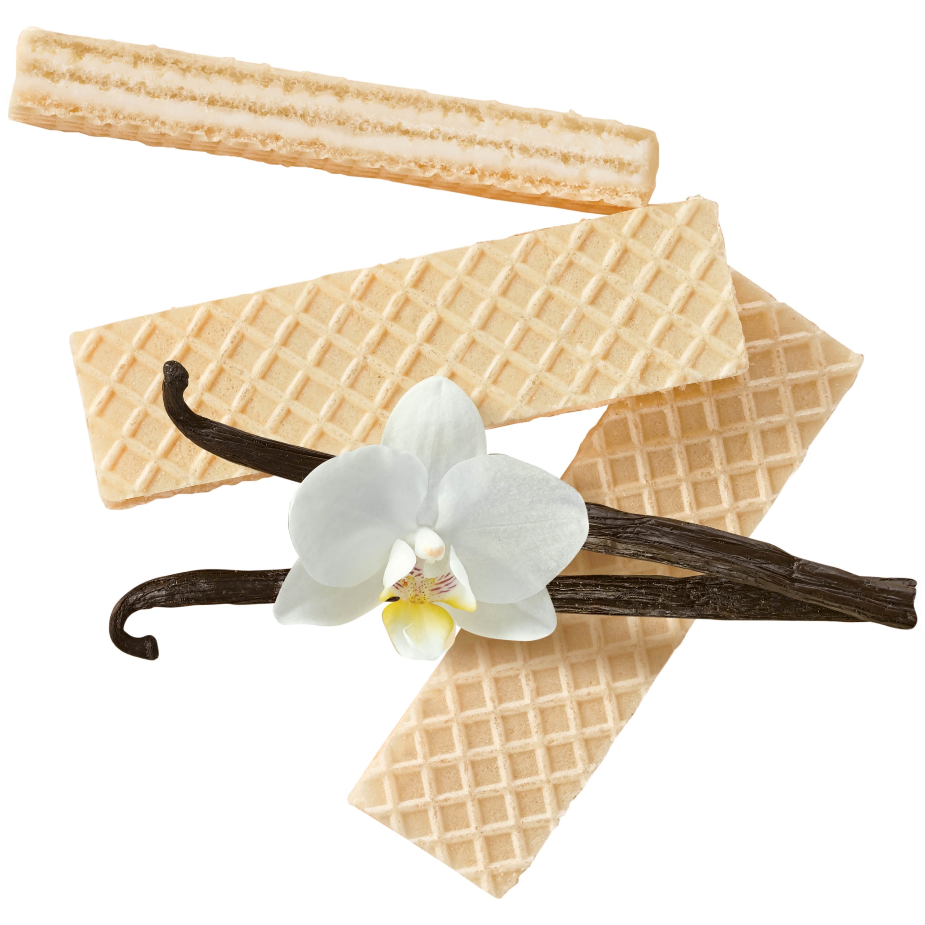 Voortman No Sugar Added Vanilla Flavored Wafers, 250g/8.8 oz. Package, picture of vanilla wafers.