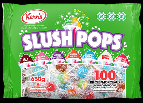 Kerr's Slush Pops, Lollypops, 100ct, 650g/22oz. (Imported from Canada)